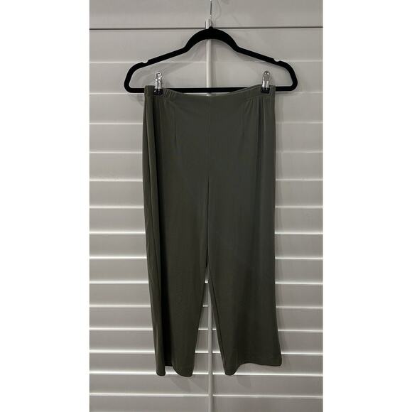 EASYWEAR Chico's Sage Green Elastic Waist Slinky Stretch Pants 1 = Medium - Picture 1 of 5